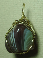  Botswana Agate in gold-filled wire