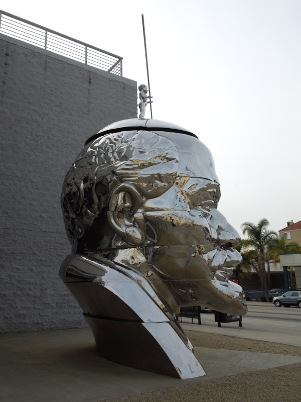 Giant Lenin Head sculpture profile