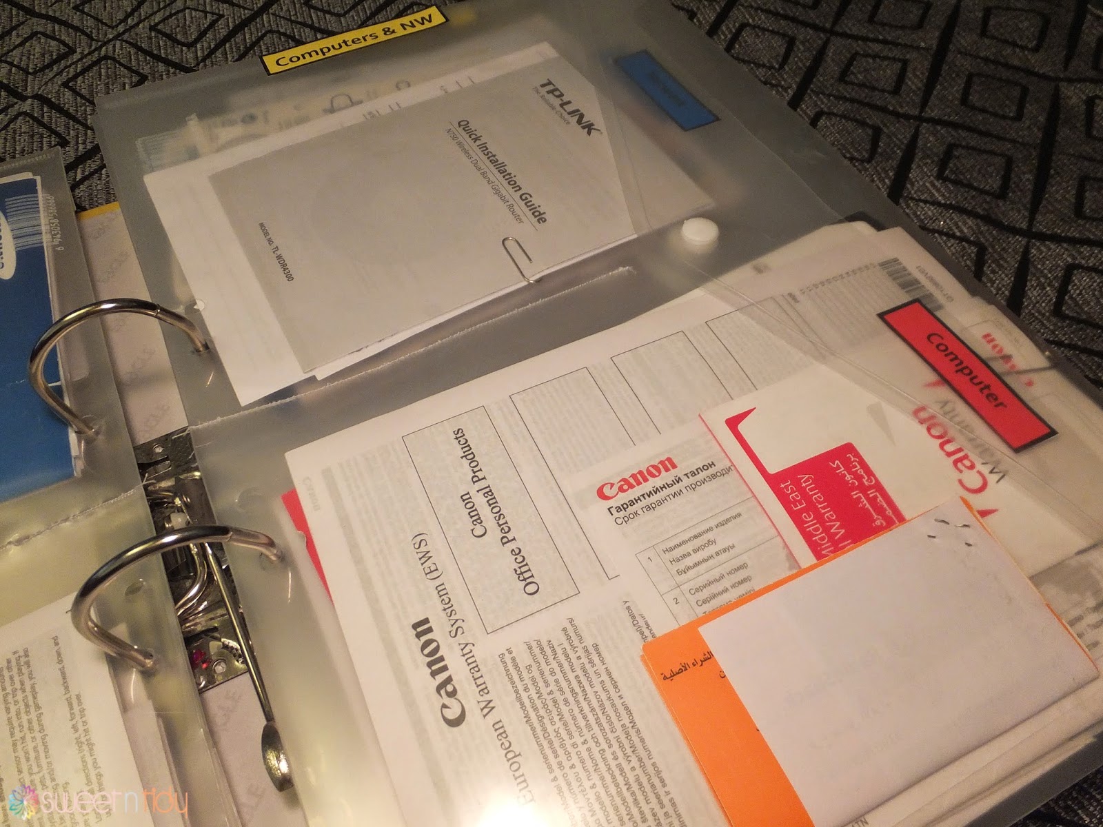 Sweet N Tidy How to organize manuals