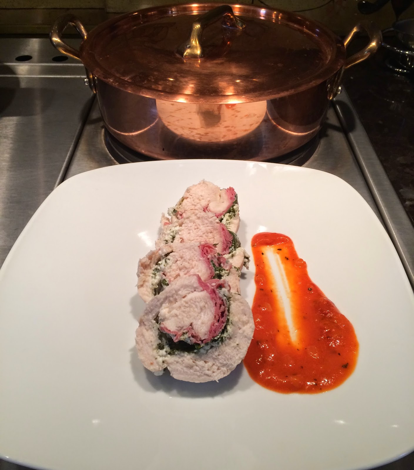 Bon Vivant Cooks Chicken Roulade With A White Wine Tomato Sauce