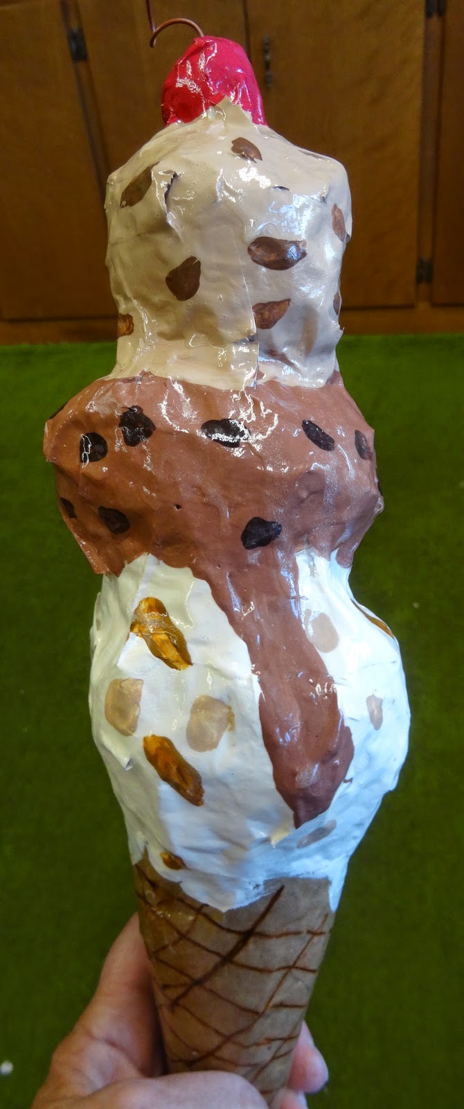 Superdelicious papiermache ice cream cones!!! There's a Dragon in