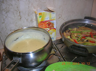 lasagne al forno con verdure c on besciamella e crem cresch---medaglioni di noce di maiale farciti
