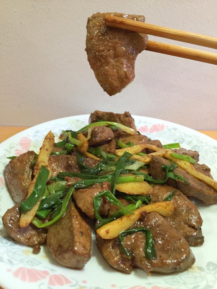 Stir Fry Scallion Pork Liver by Michelle Heng