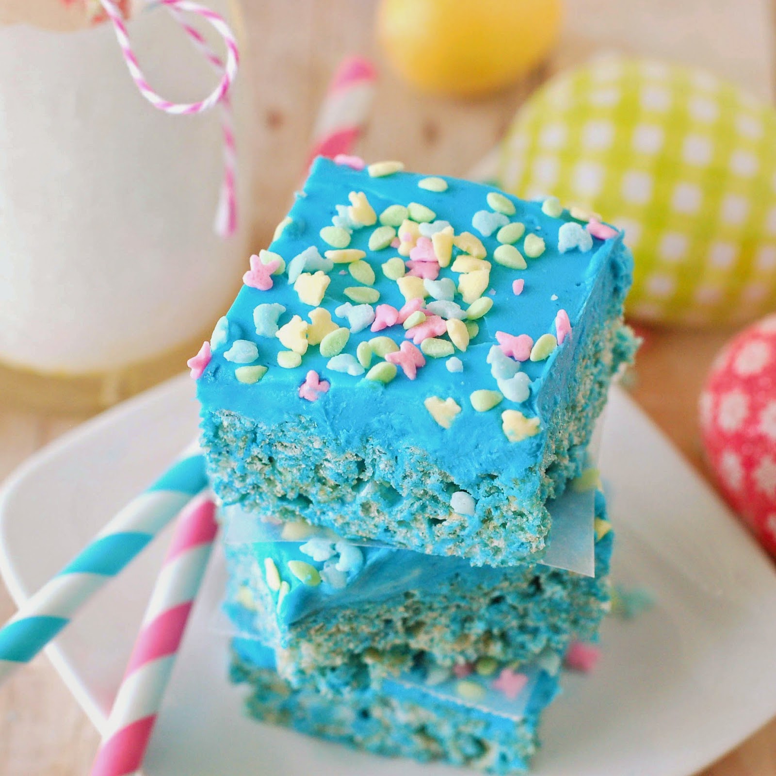 Blue Raspberry Rice Krispies by The Sweet Chick
