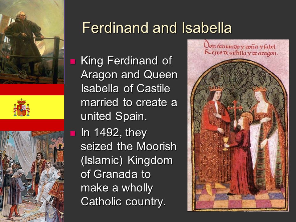Lo Que Pasó en la Historia: October 19: Ferdinand II of Aragon married  Isabella I of Castile which unifies the two kingdoms into a bigger one:  Spain, in 1469.
