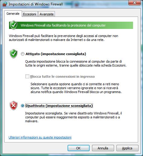 Condivisione Internet Windows Vista