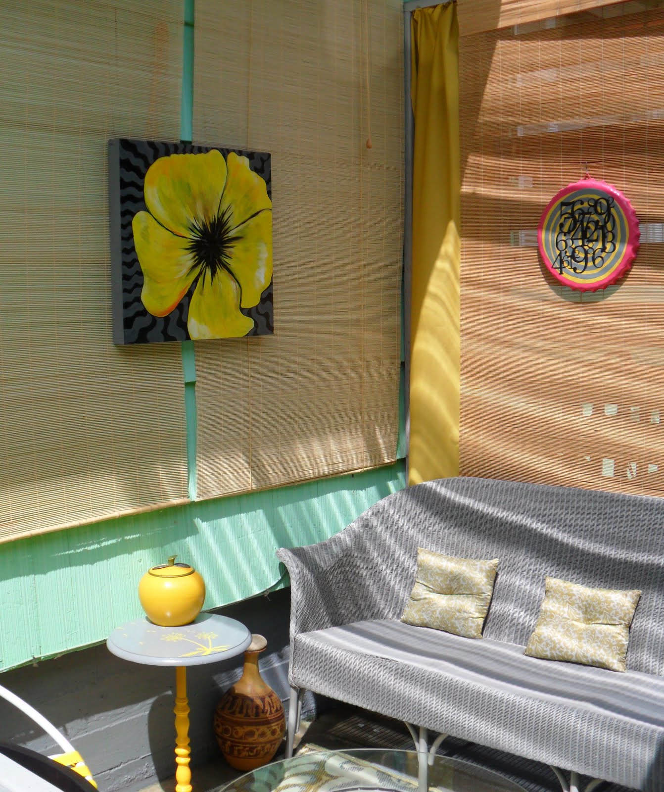 Crafting Occurs Grey and Yellow Patio Completed!!!!