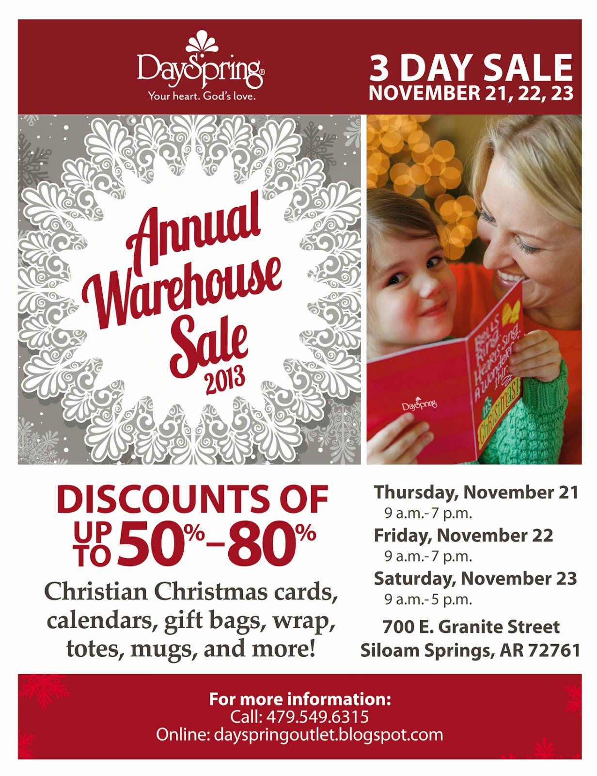 DaySpring Outlet Store Annual Warehouse Sale 2013