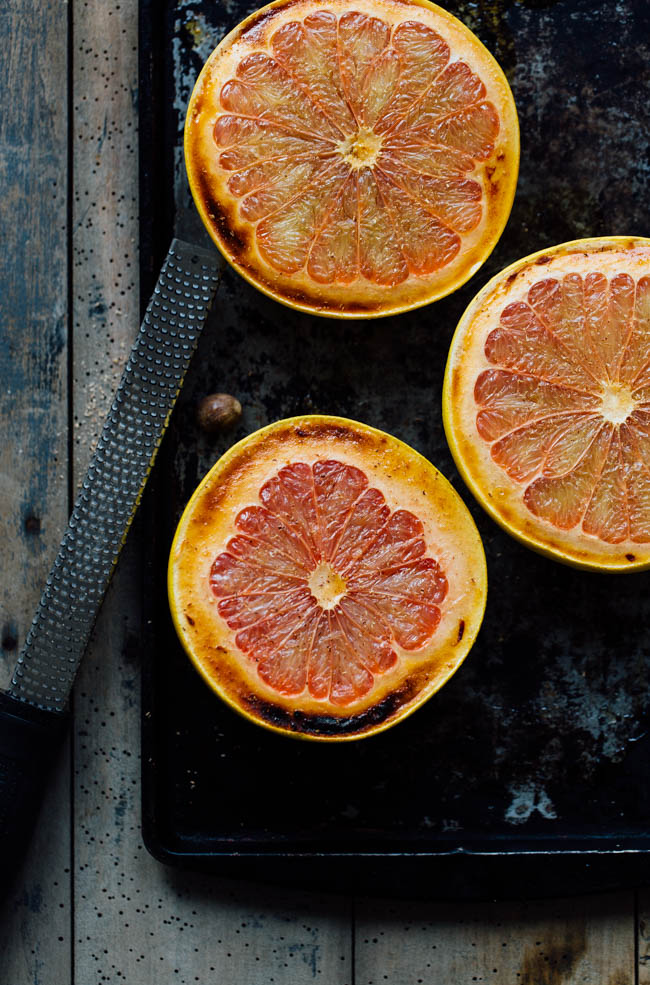 Yummy Supper BRULEED POMELOS WITH HONEY + NUTMEG