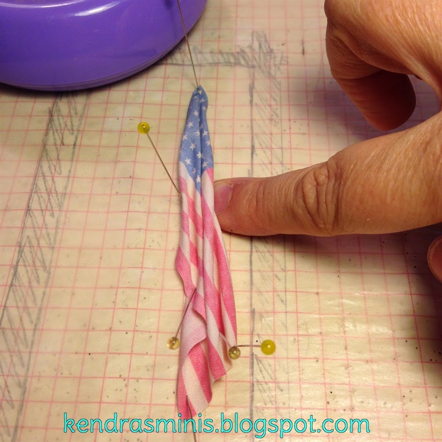 Kendra's Minis Tutorial Draped Flag on Flagpole