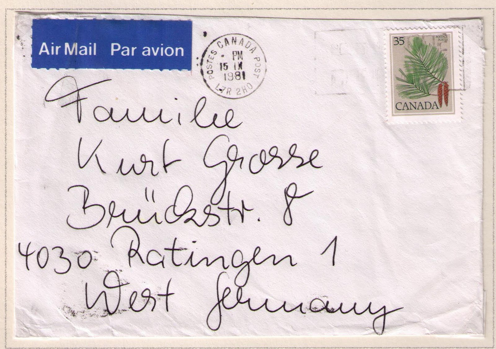 Postal History Corner 8. International (Universal Postal Union) Letter