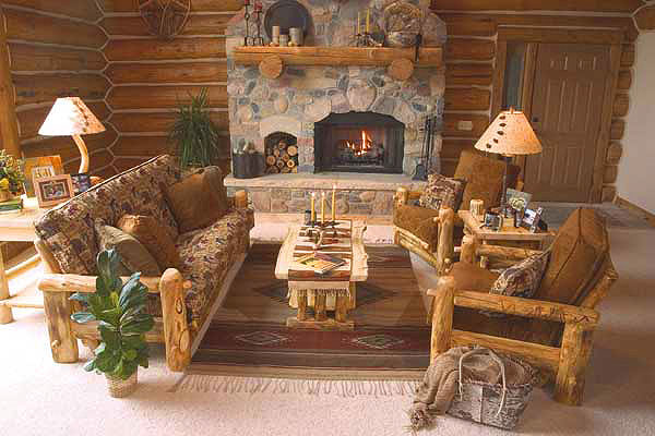 Гостиная из мебели в деревенском стиле