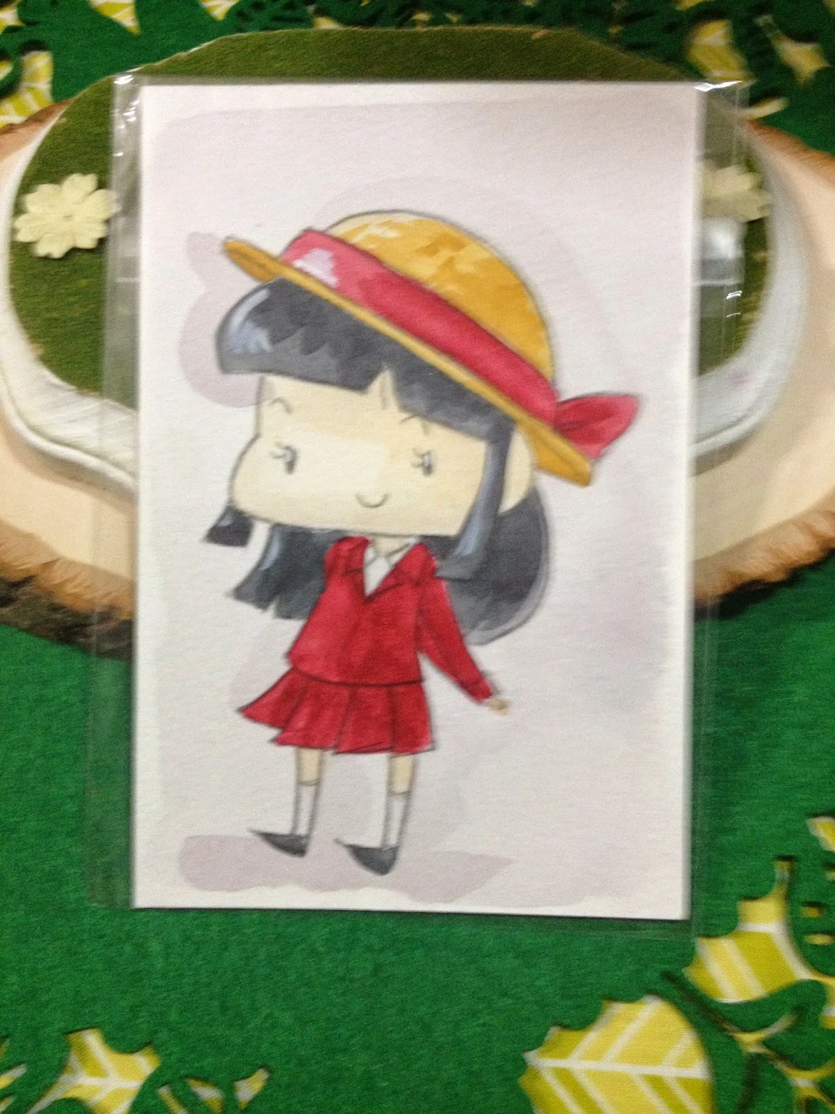 Watercolor illustration of Ai from Crayon Shin Chan