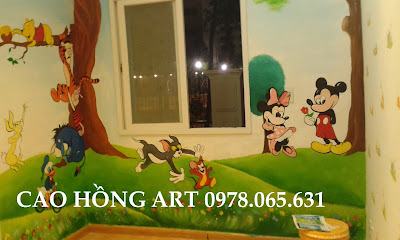 vẽ tranh tường phòng bé vẽ tranh tường phòng trẻ em
