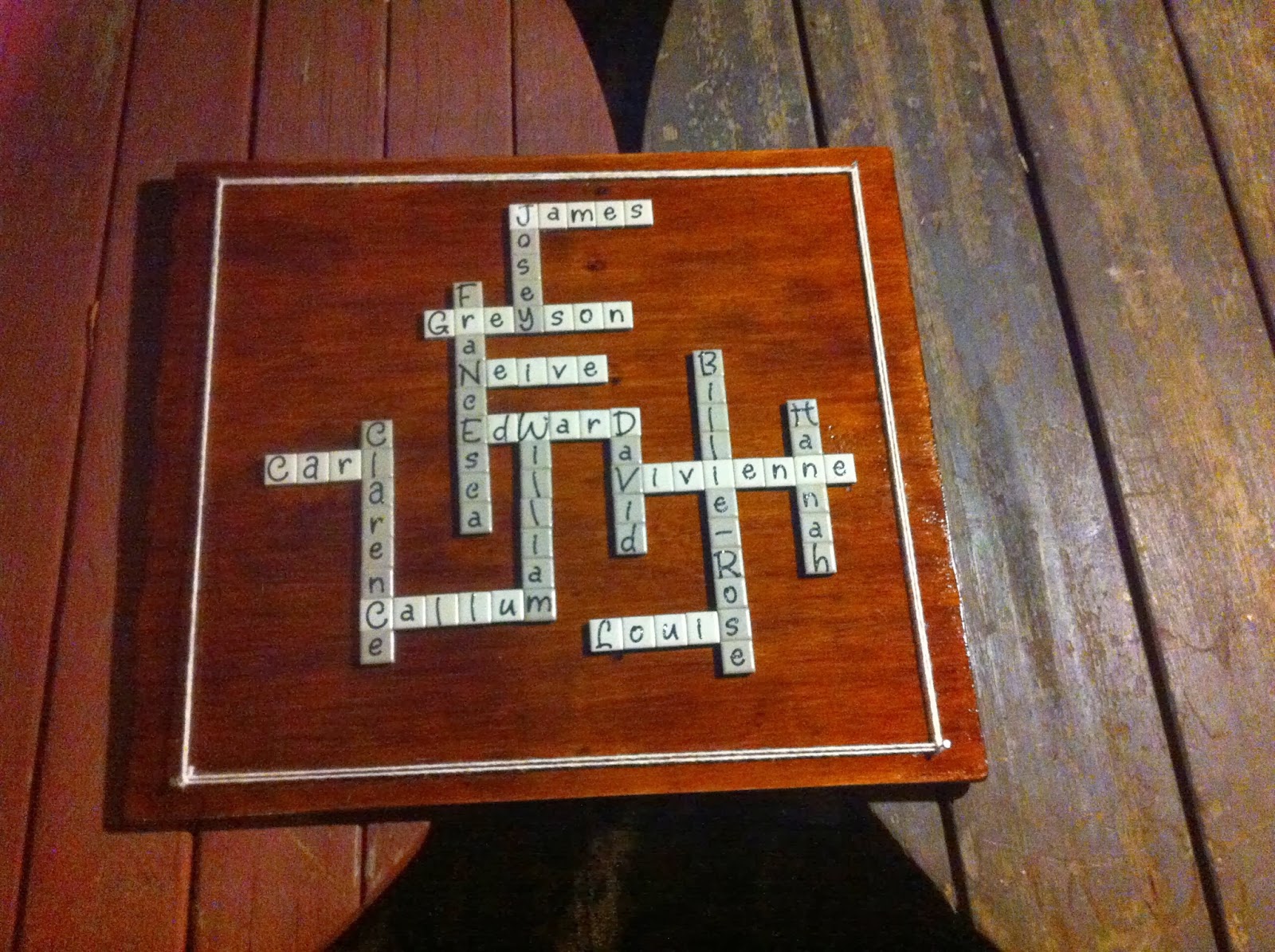 The Aussie Osborns Pinterest Project DIY "Scrabble" Board Wall Art