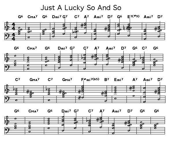 Piano bossa nova piano chords : Piano Diana Blog: I'm Just A Lucky So And So by Duke Ellington