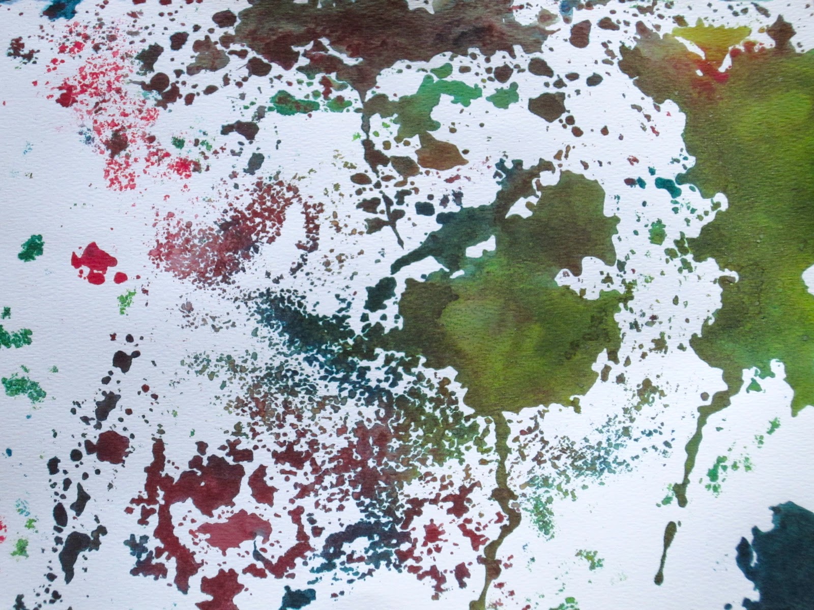 Salt and Watercolors on Sticky Paper