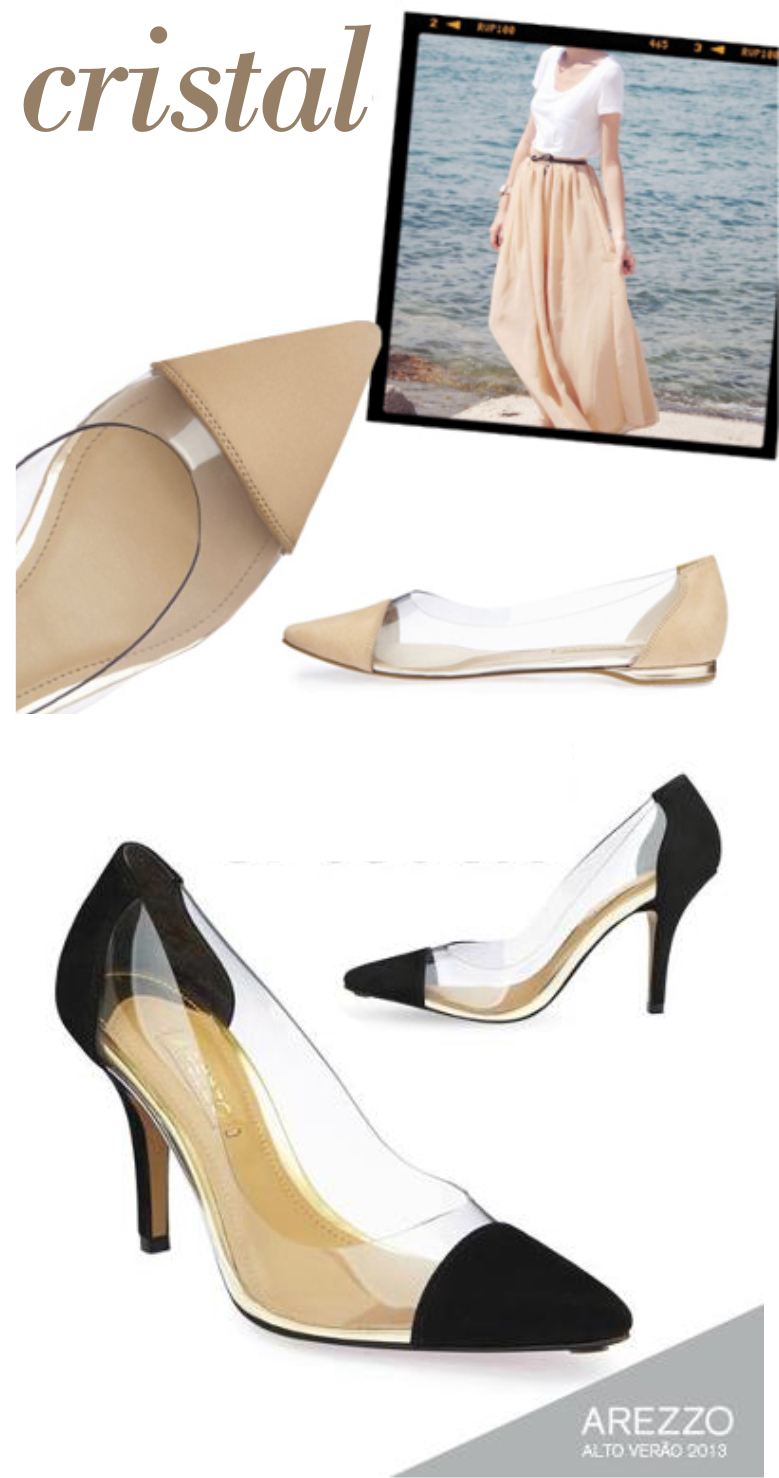 sapatos transparentes arezzo
