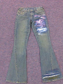 hand painted denim jeans