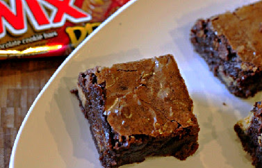 brownies with peanut butter twix mixed in