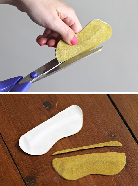 Trimming a leather heel insert to help keep shoes on Trimming a leather heel insert to help keep shoes on