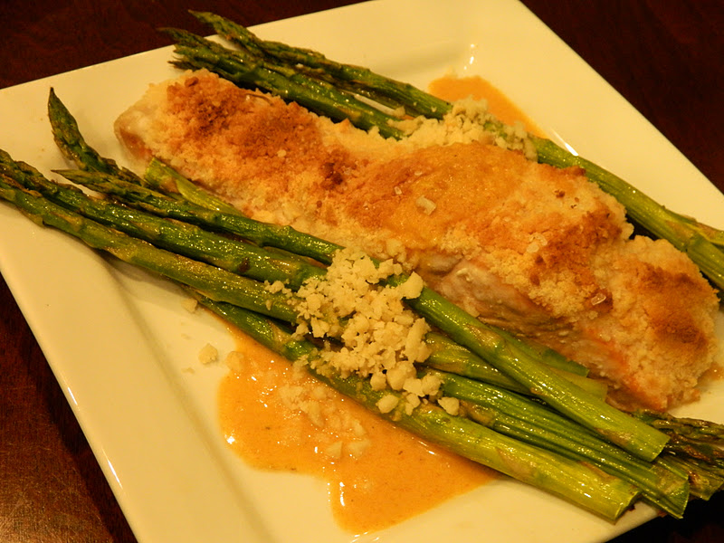 Primal Bites Macadamia Nut Crusted Salmon with Coconut Curry Drizzle