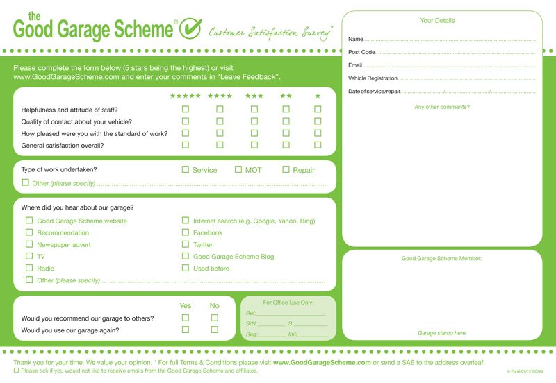 Good Garage Scheme Car Servicing in Great Britain : February 2012