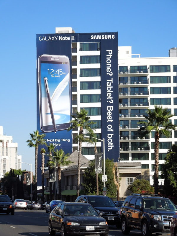 Giant Samsung Galaxy Note II billboard Sunset Strip November 2012 Giant Samsung Galaxy Note II billboard