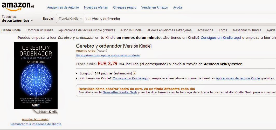 Puedes adquirir Cerebro y ordenador en Amazon