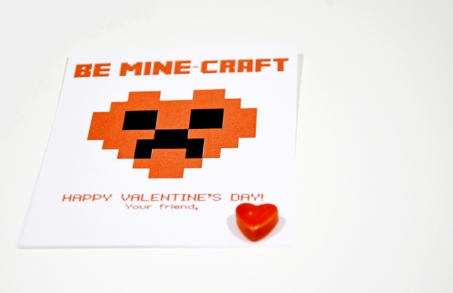 minecraft school valentines printable 2