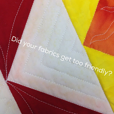 Bleeding Fabrics on a Quilt