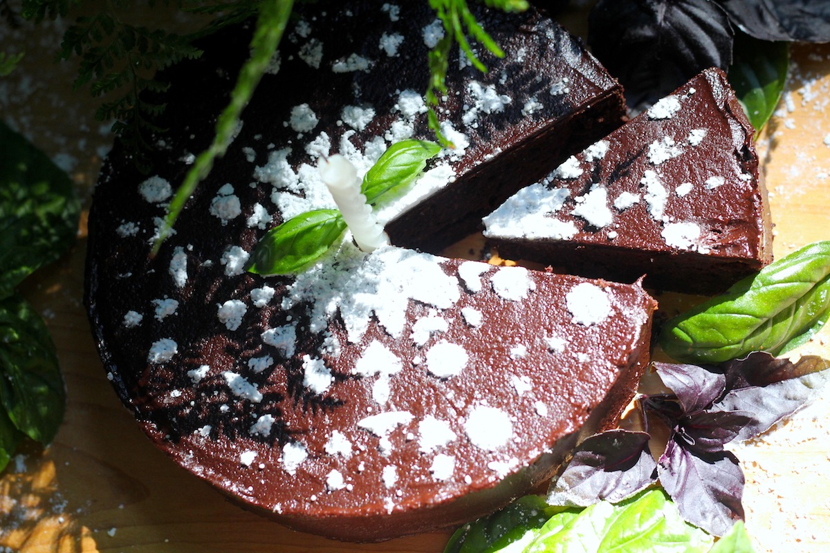 Kitchen by Aubergine Basil Hazelnut Chocolate Cake