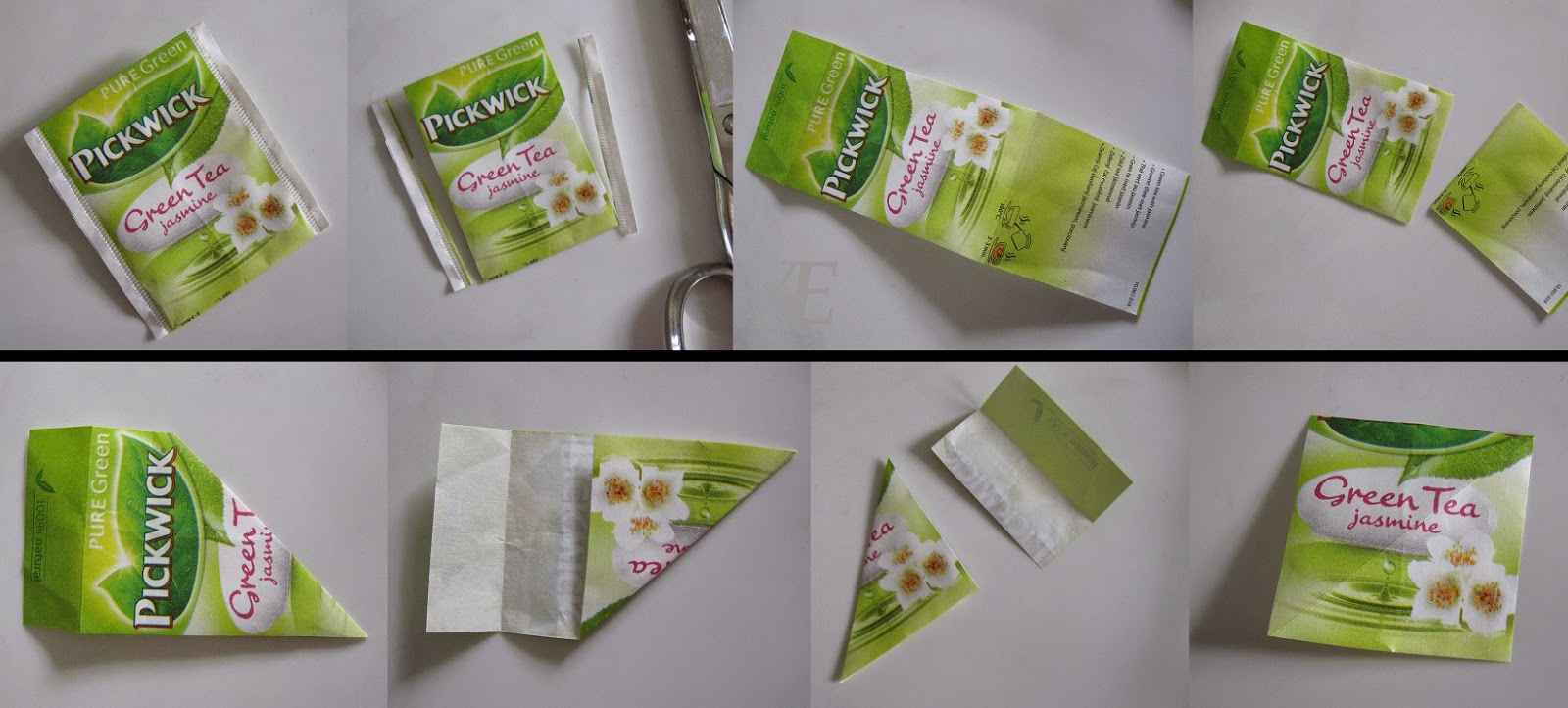 Klargøring af tebreve til origami stjerne DIY origami stjerne af tebreve