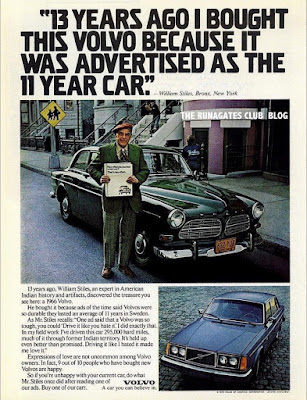 Classic VOLVO advertising.  "13 years ago I bought this VOLVO because"