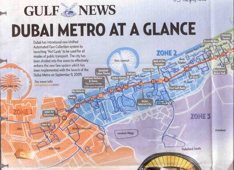 Dubai+metro+green+line+map