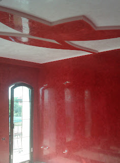 MANOPERA aplicare stucco venetian - echipa profesionisti specializati in aplicare stucco venetian- aplicare stucco venetian rosu intes