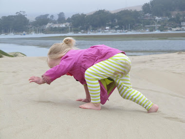 climbing up the sand dune