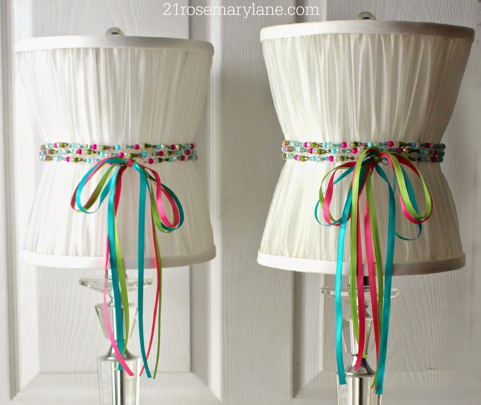 21 Rosemary Lane Lampshade Makeover using Jewelry Beads (Tutorial)