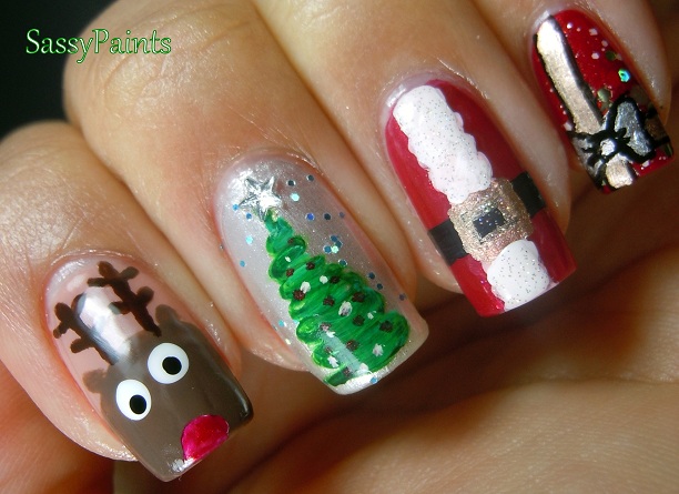 sassy paints ugly christmas nails