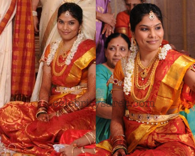 Bride with Traditional Wedding Saris