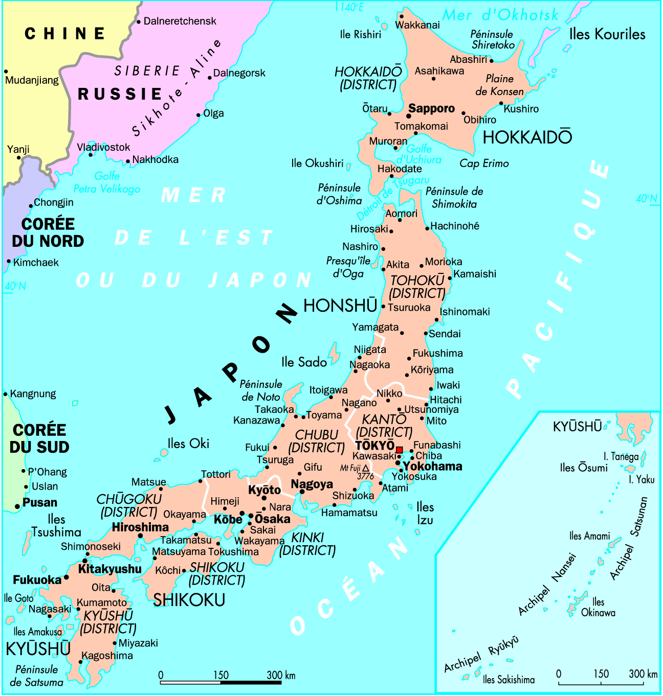 carte du sud du japon