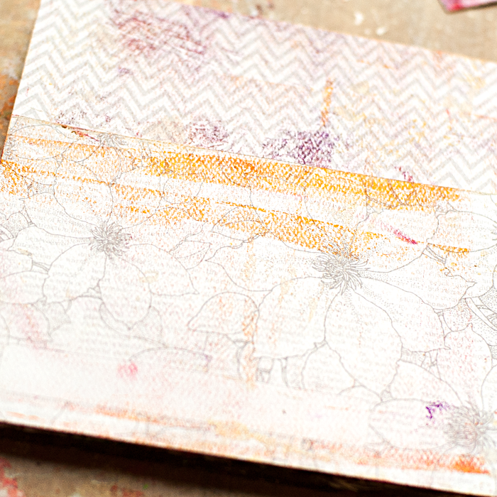 4 easy steps mixed media tutorial using a Gelli Arts plate and masks for creating fun backgrounds