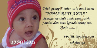 Ucapan 7 Bulanan Kelahiran Bayi
