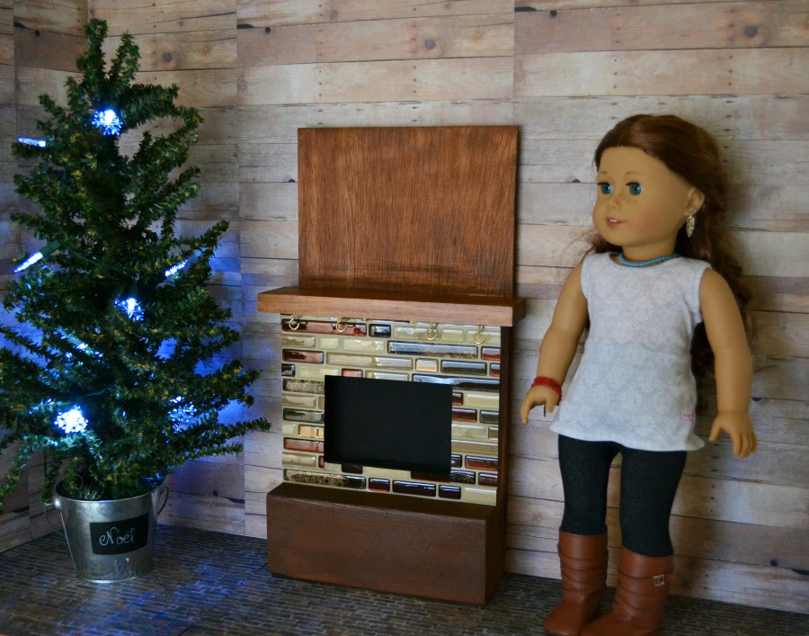 Bear, Dolly and Moi Day 1 AG doll fireplace