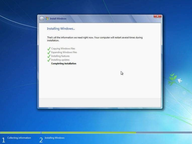 menyempurnakan install windows 7