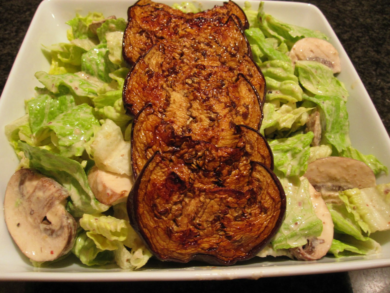 Caesar Salad with Eggplant