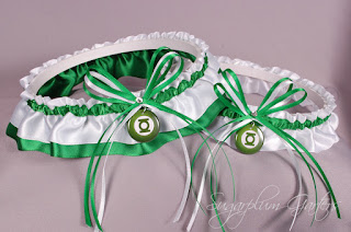 green lantern wedding garter set