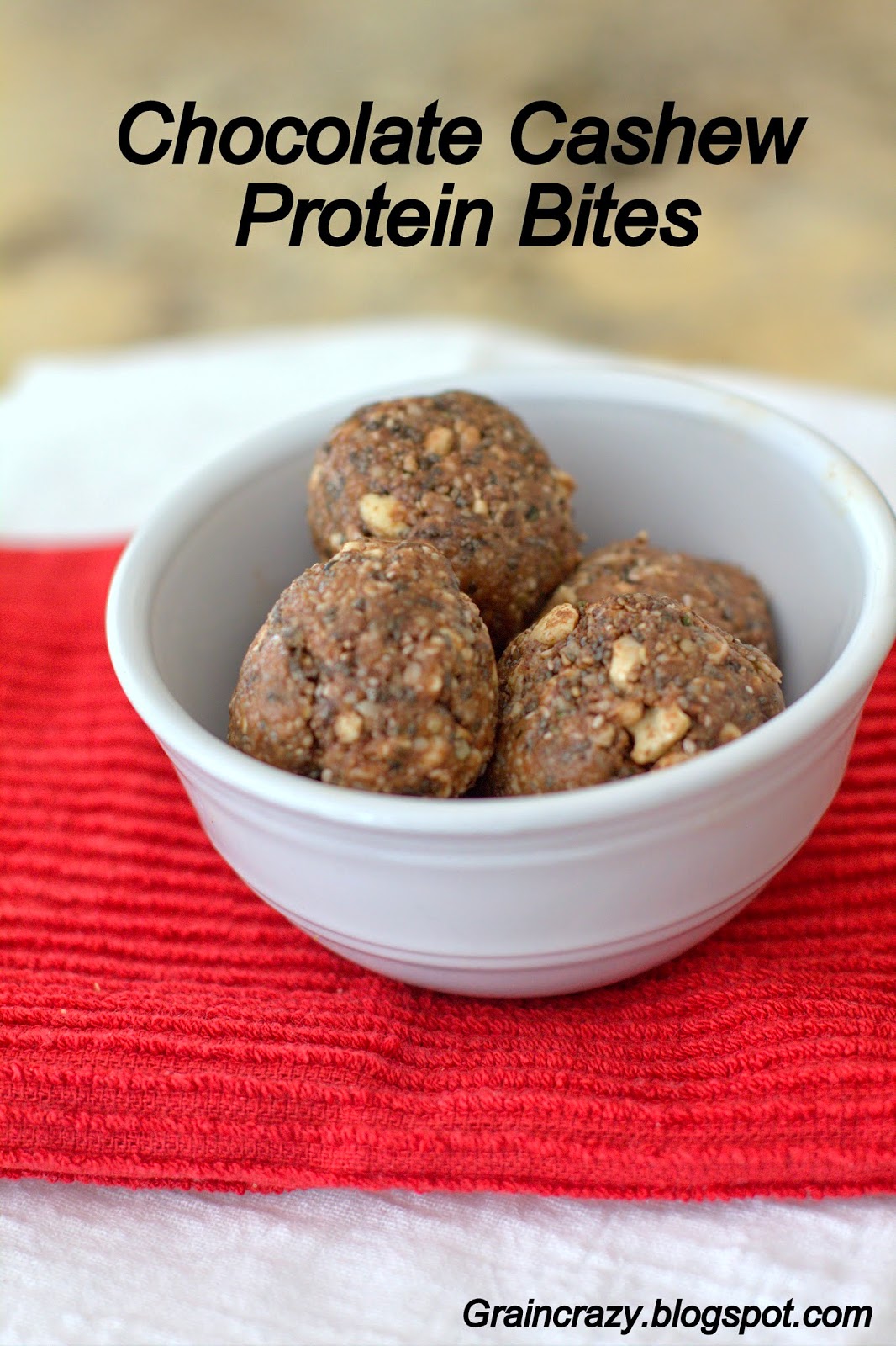 Grain Crazy Yummy Chocolate Cashew Protein Bites