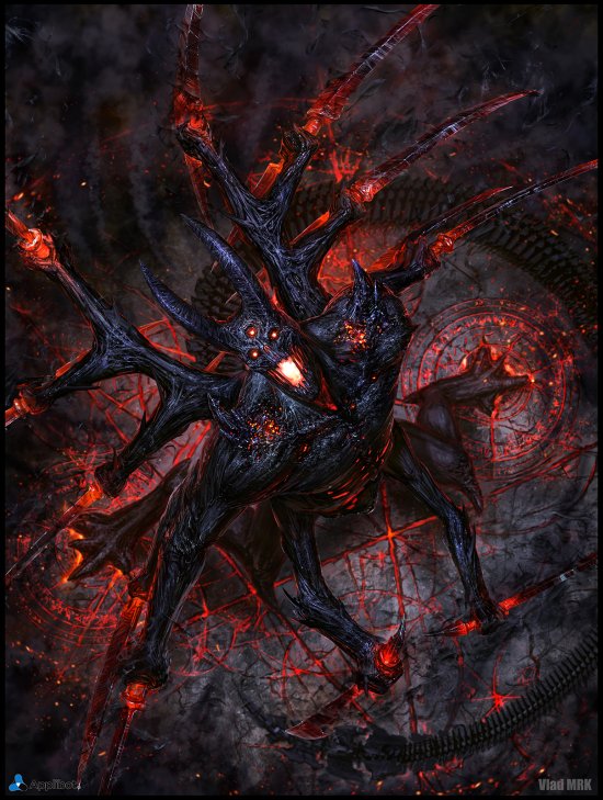Demônios e outras criaturas de terror nas ilustrações de Vlad Marica Vlad Marica VladMRK deviantart ilustrações fantasia terror violência sombrio demônios