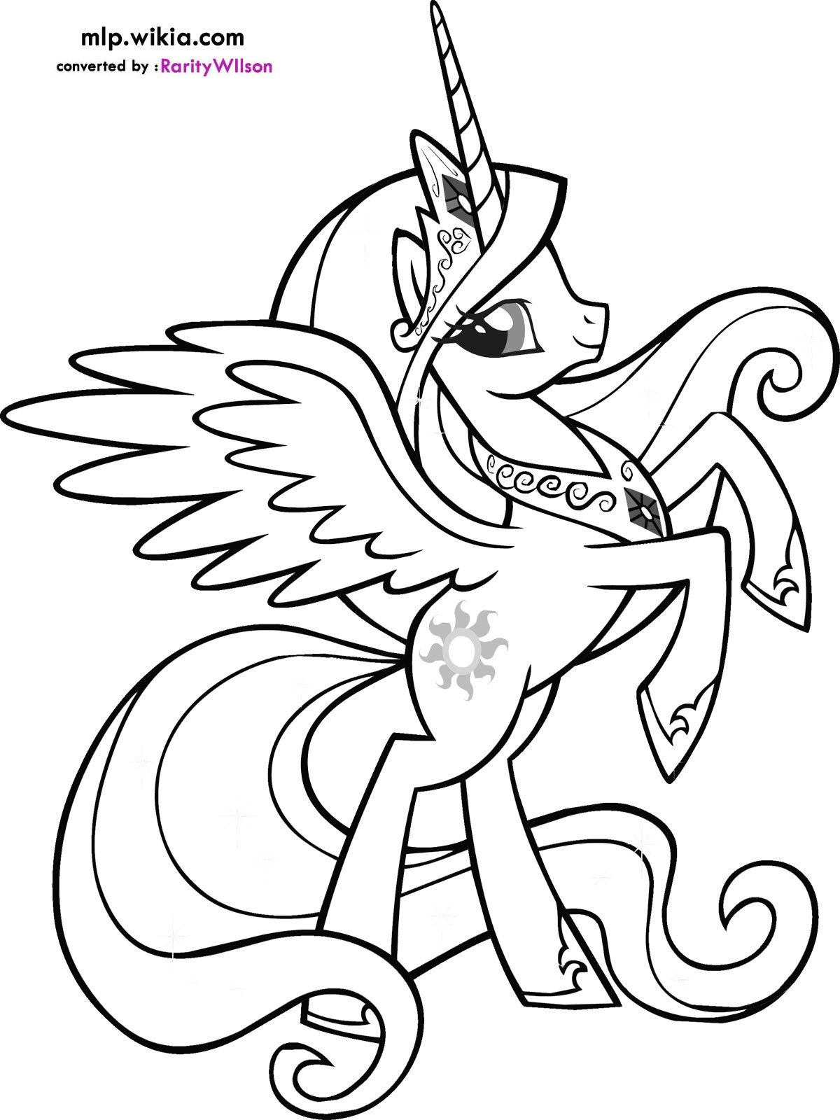 My Little Pony Princess Celestia Coloring Pages | Minister Coloring